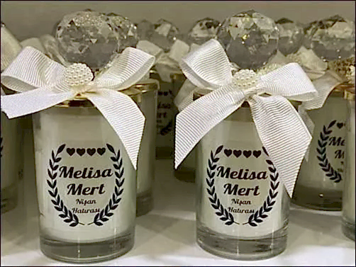 Bardak Mum Nişan Söz Hediyelikleri